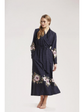 Louis Feraud Indigo Flowers Robe